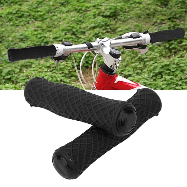 1 par ultralette skridsikre silikone styrgreb til mountainbikes (sort)