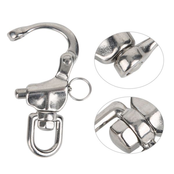 316 Rustfrit Stål Roterende Quick Release Sjakkelkrog til Klatring 16x87mm
