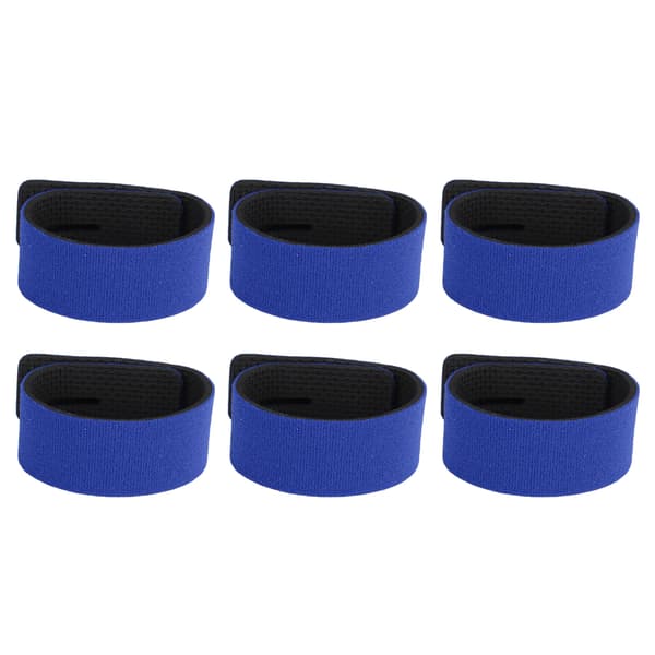 10 st elastiska fiskespöremmar nylon polyuretan med kardborreband och styrringspår blå