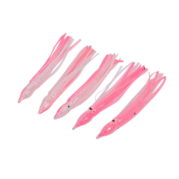11 cm 5 stk. realistiske bløde blækspruttefiskelokker til havfiskeri (pink)