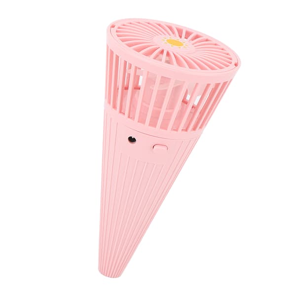 Bærbar Mini Kegleformet Halsventilator, Pink, Lydløs, Kraftfuld, Sommer