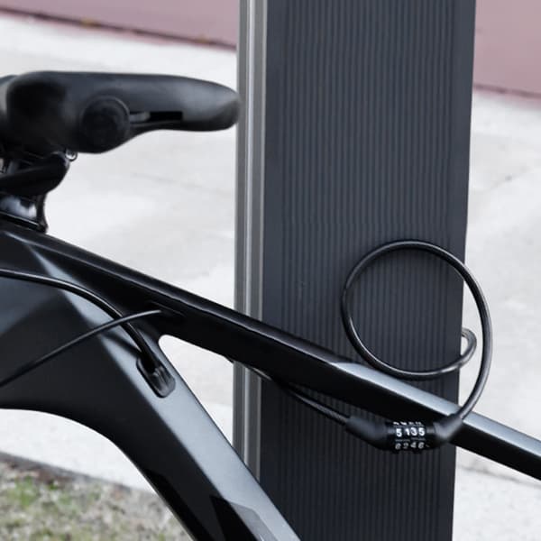 4-siffrigt kombinationscykellås med stöldskyddad stålkabel för elektriska mountainbikes