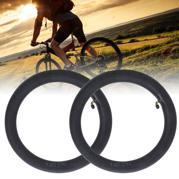 2 stk. butylgummi luftslange med buet ventil til cykelmappe 14x2.125in