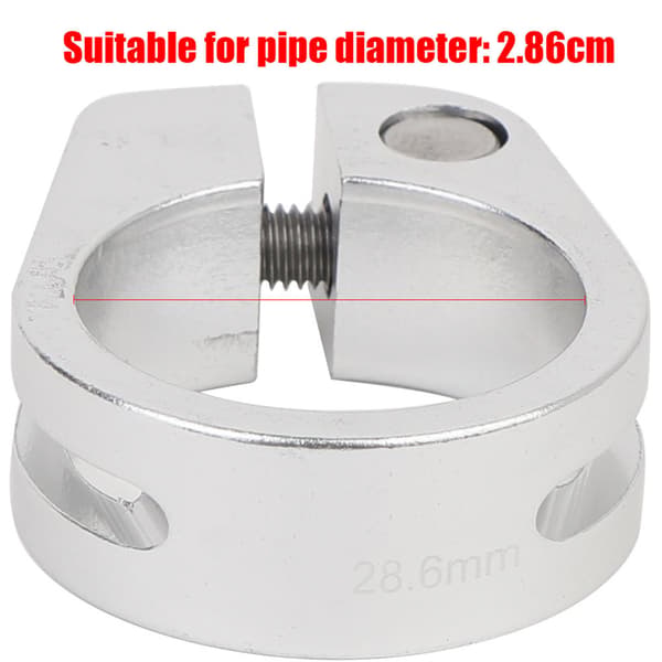 Cykelrörklämma i aluminiumlegering med skruvfäste, 28,6 mm diameter, silver, CANSUCC