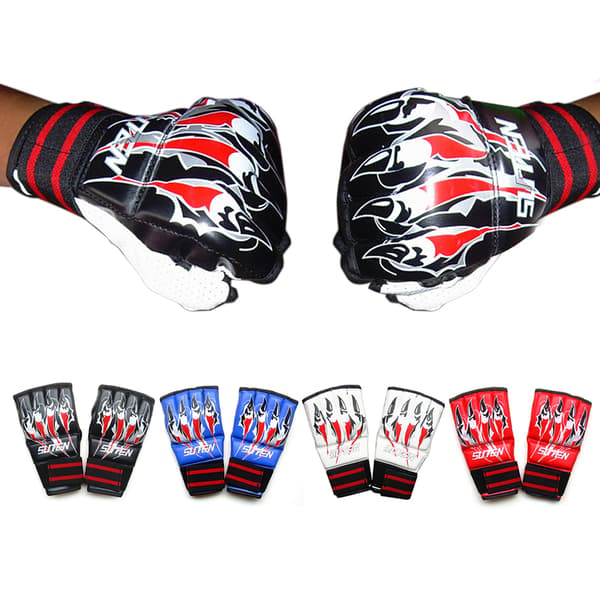 Halvfingerboxhandskar MMA-vantar för Muay Thai-träning Boxningssäck Kickboxning Sparring