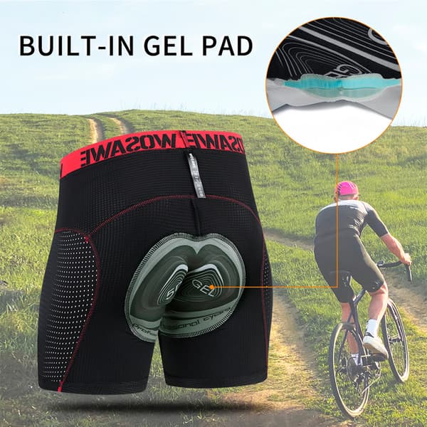 Cykelunderbukser til mænd med gelpolstring og åndbart mesh til MTB og landevejscykling