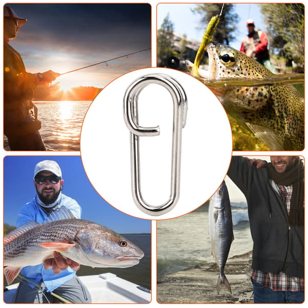 50 STK Oval Fiskeklips i Rustfritt Stål, Stor Størrelse Tilbehør