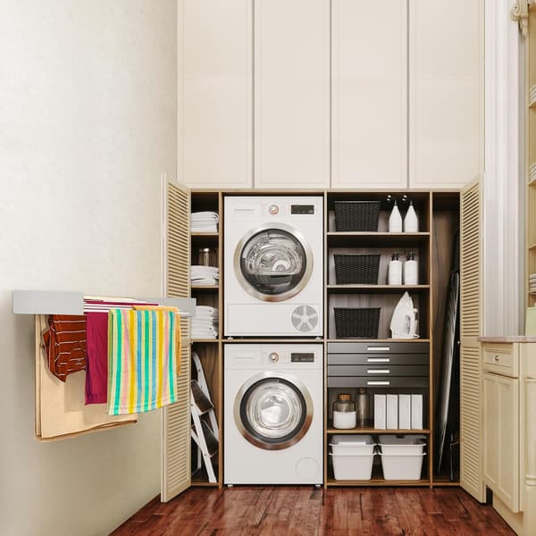Step Up Tørrestativ – Indendørs eller udendørs – Kompakt og elegant design – Pladsbesparende (120 cm hvid)