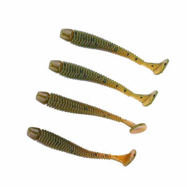 50 STK bløde fiskelokker i plast T-hale 5 cm orme fiskemadding sort