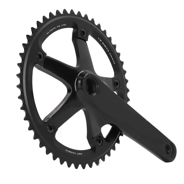 Cykelkrankarmsæt 144 BCD 48T Single Speed Aluminiumlegering Sort