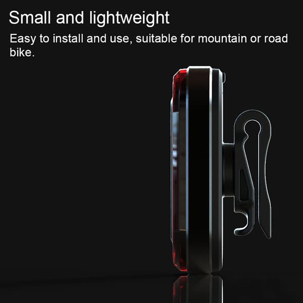 Oppladbar USB LED Sykkelbaklykt med 6 Moduser, MTB/Landeveissykkellys