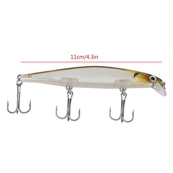 HENG JIA Teko-viehe Minnow 11CM koukulla, elävä Pesca-viehe (E)