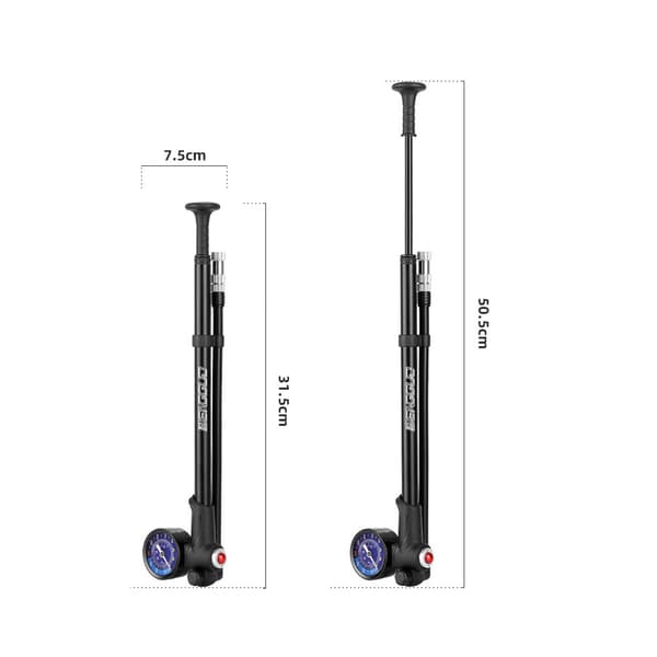 Högtryckscykelpump 400PSI med manometer för fjädring och däck