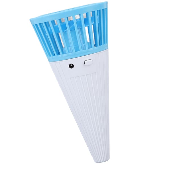 Bærbar Mini Håndholdt Ventilator med Isvaffelform og Halsophæng til Sommer - Blå