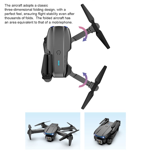 Fjernstyret dronelegetøj til børn, quadcopter, 4K-kamera, HD-luftfotografering