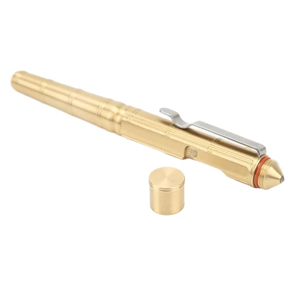 Solid messing skruemekanisme lomme EDC-penn med klips for signatur og daglig bruk, messingfarge