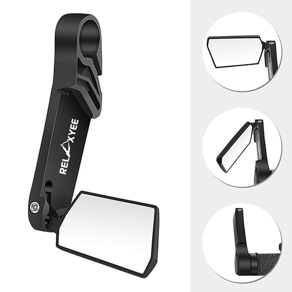 RELAXYEE 2 cykelbackspeglar, 360° roterande, vikbara, för 22 mm styren, MTB-resor