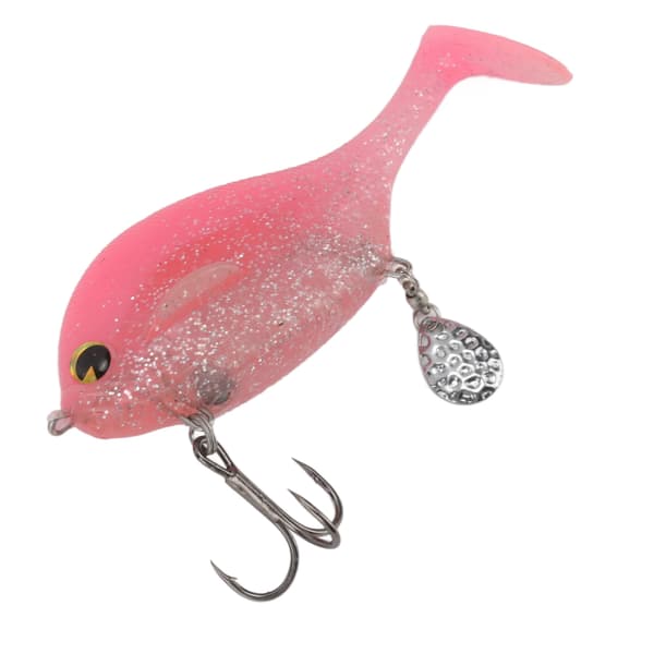 Blød PVC Fleksibel Lokkemad med Paillet til Hav og Floder, Pink Farve, 100mm