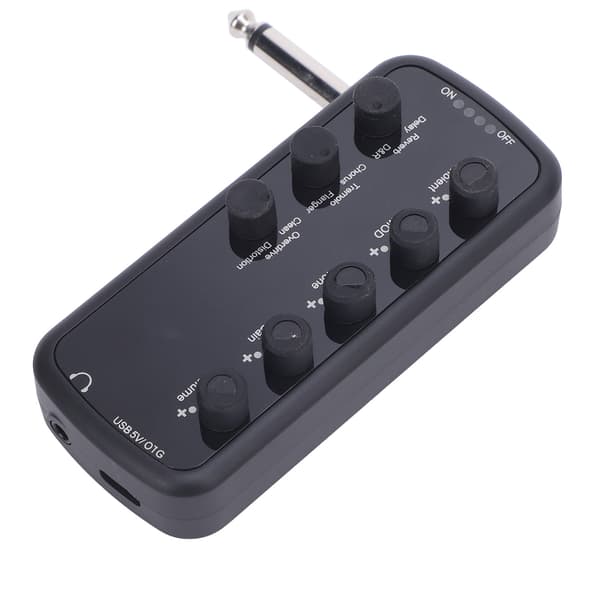 Hörlursförstärkare för elgitarr med Overdrive, Distortion, Delay och Reverb-effekter, USB-uppladdningsbar