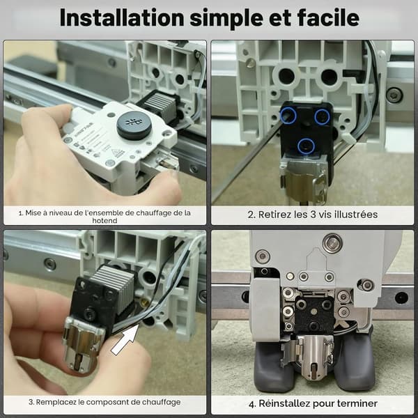 3D-hotend-värmeenhet för Bambu Lab A1 / A1 Mini, värmeblocksmontering med snabbfäste