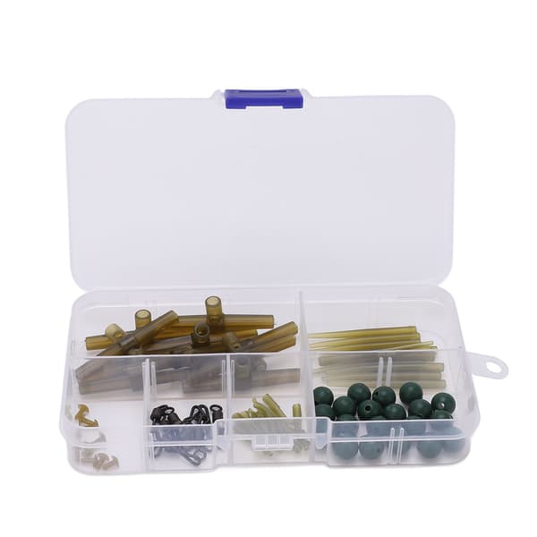 71 st/7 set trasselfria ärmar med sidokurvor kit spännen karpfisketillbehör