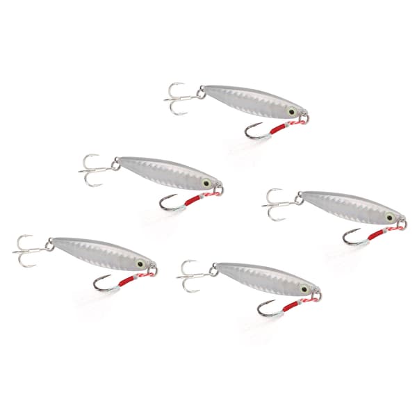 5 stk Vib metall hardt fiskesluk 20g sølv kunstig agn