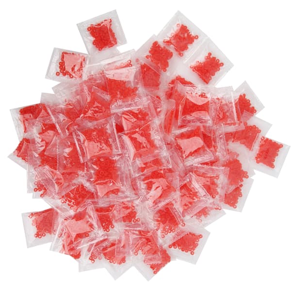 100 elastiske gummiposer for fiskesluk, terminalutstyr 3x1mm rød