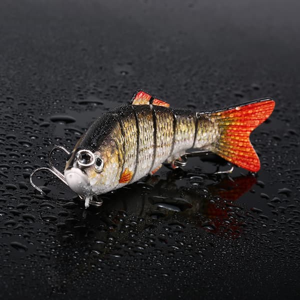Leddelt 7-segment Crankbait fiskelokkemiddel med realistisk 3D-krog til bas, gedde og sandart.