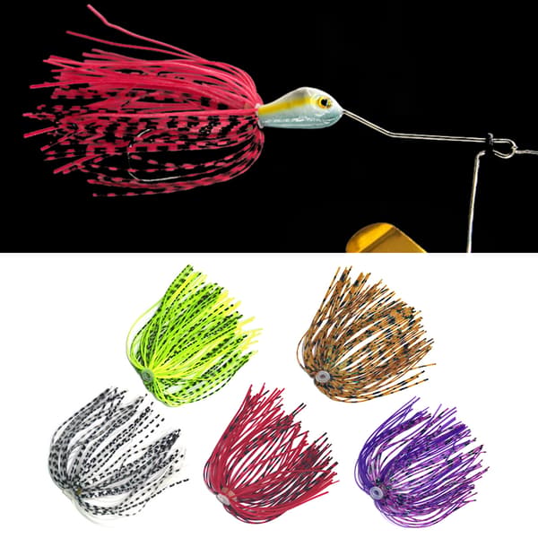 5 st 13 cm silikonjiggkjolar fiskedrag för spinnerbaits buzzbaits med glitterflingor