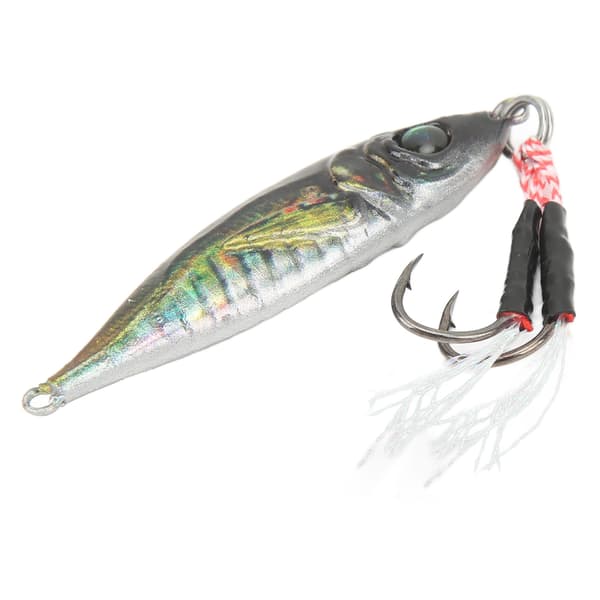 3D Jernplade Kunstig Agn med Krog til Tun, Marlin, Saltet Fisk 37g