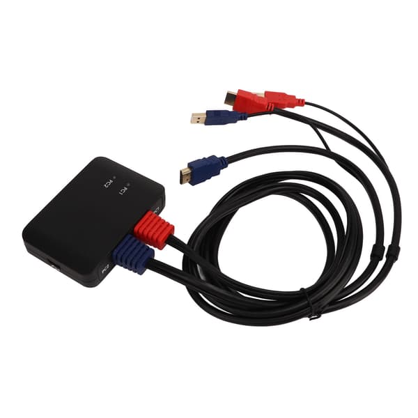 2-i-1 HD KVM-switch utgångssplitteradapter för mus, tangentbord, bärbar dator, dator, projektor