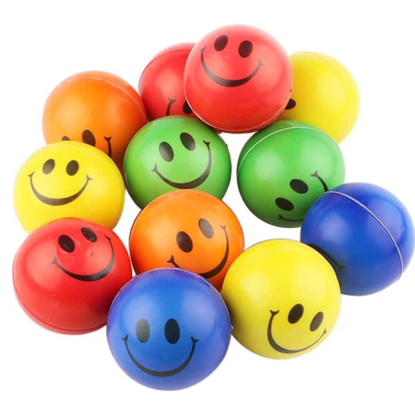 12 bløde PU anti-stressbolde til børn og voksne - Stressaflastende legetøjssæt
