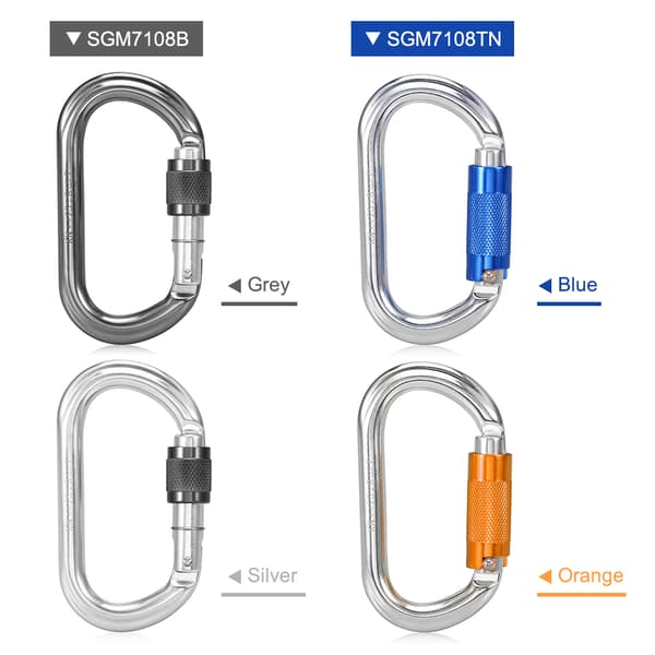 25KN Aluminium Flylåsende Karabin til Klatring, Abseiling, Canyoning og Netting