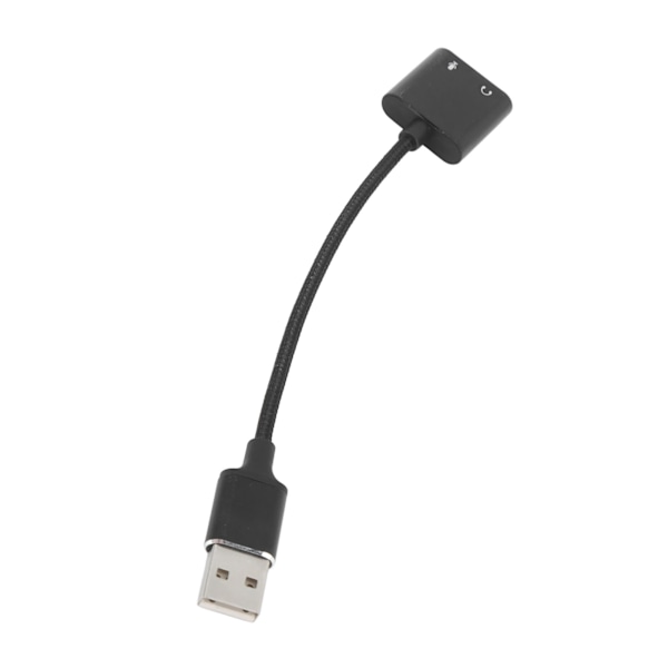 USB Plug and Play lydadapter, sort aluminium, USB til 3,5 mm lydkort, stationær bærbar computer