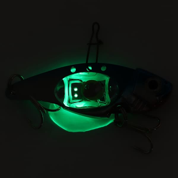Kunstig fiskesluk med metallisk LED-lys, 3D øyeformet sluk, treblekrok (rosa)