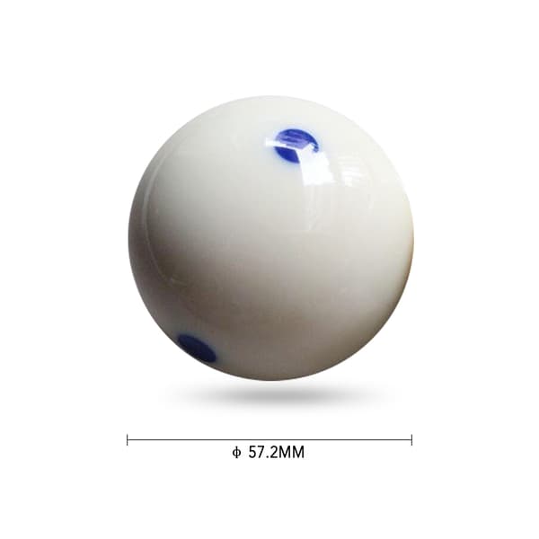 Träningspoolboll med 6 blå prickar, standardstorlek 57,2 mm, hållbart harts