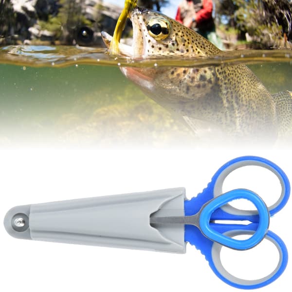 3-pakke bærbare multifunksjonelle fiskesakser med deksel og fiskesnørekrok, rustfritt stål
