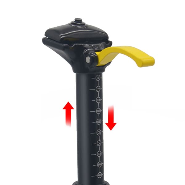 Justerbar 100 mm cykelsadelpind med manuel hydraulisk støddæmper til MTB 31,6 mm