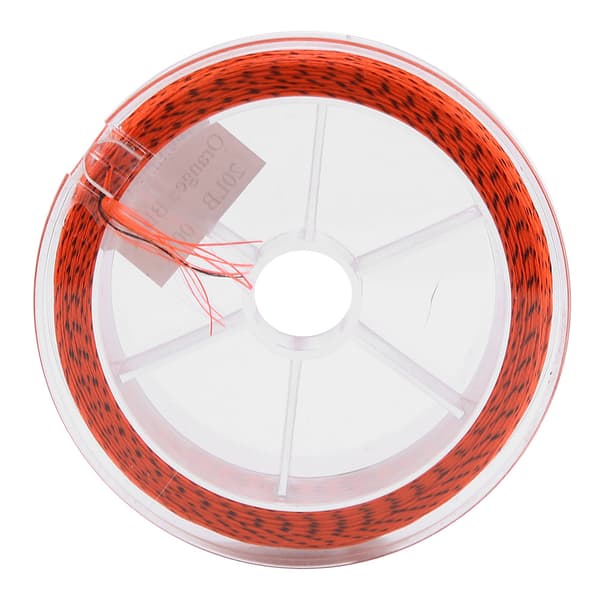 100M Nylon Fluefiskesnøre med koppforlengelse, svart og oransje, 20LB