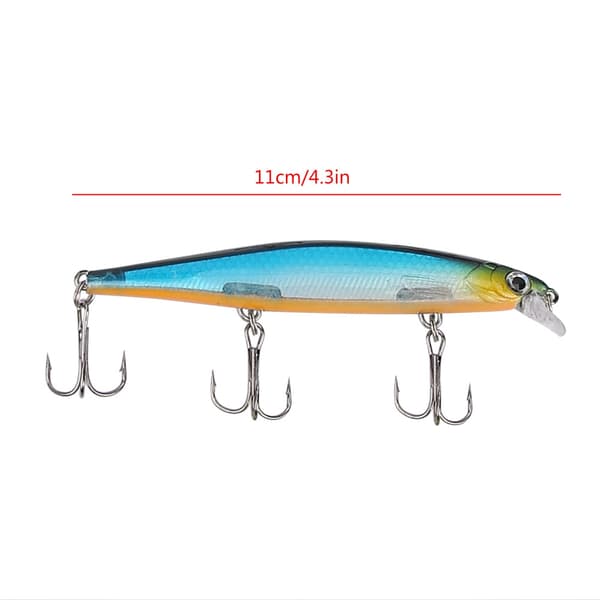 HENG JIA Tekoviehe Minnow 11CM koukulla, eloisat vieheet (A)