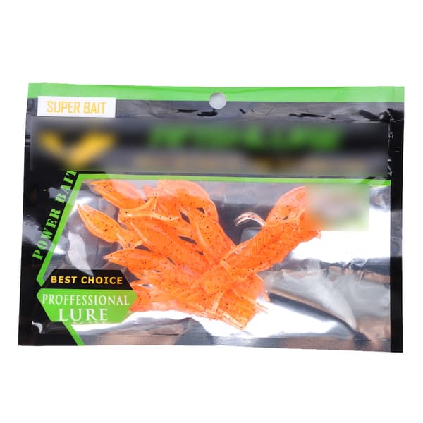 4 stk. blød silikone kunstig hummeragn til fiskeri orange (2#)