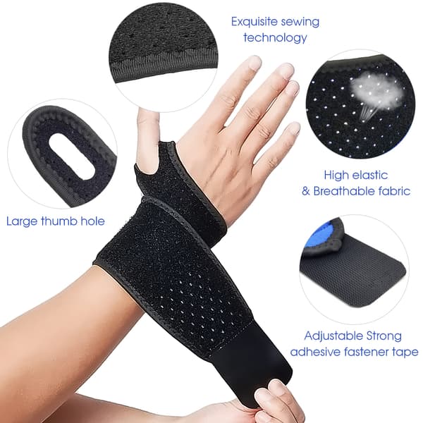 2 st justerbart handledsstöd, stabiliserande bandage för vänster och höger hand, för träning, kontor och smärtlindring