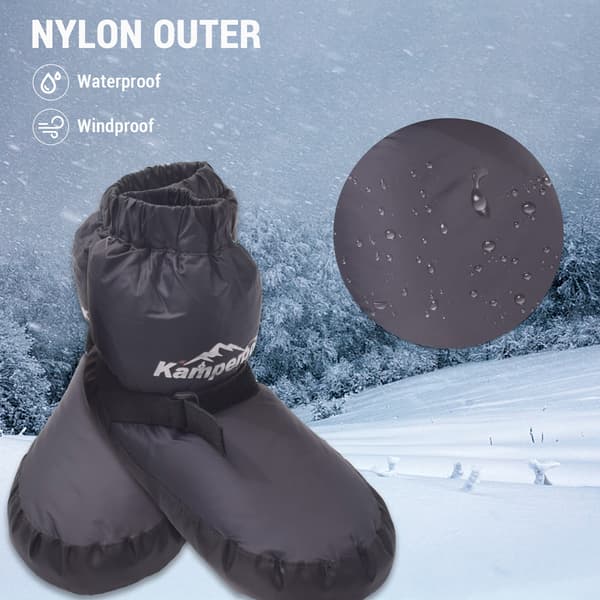 Koselige vanntette vinterdunsko med justerbar snøring for camping og backpacking, unisex