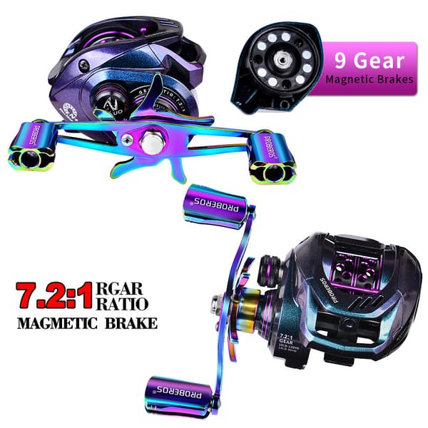 Baitcasting Fiskesnelle 10 kg Brems 7.2:1 Girforhold 5+1BB Magnetisk Bremsesystem