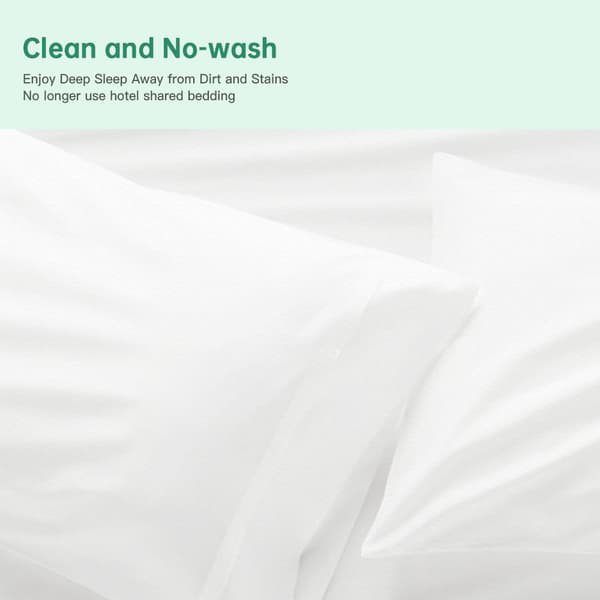 Engangs reisesett med dynetrekk og puter, 4 deler