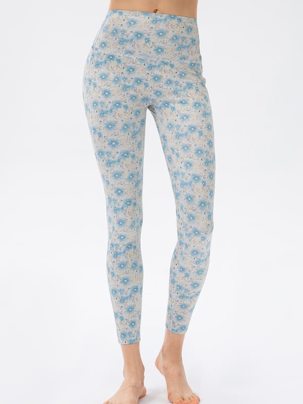 Dame Slimme, Stramme, Trykte Leggings for Yoga, Løping og Trening