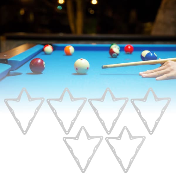 6 stk. ark Magic Rack Biljard 10-ball Bord Pool Tilbehør Hvit Kraftig Verktøy