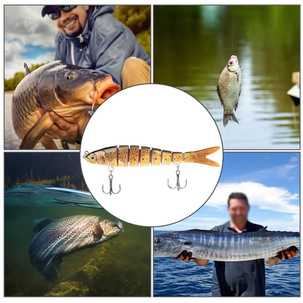 Hårdplastfiskedrag 13,7 cm 8 sektioner sjunkande wobbler krokar för bas JM034-5