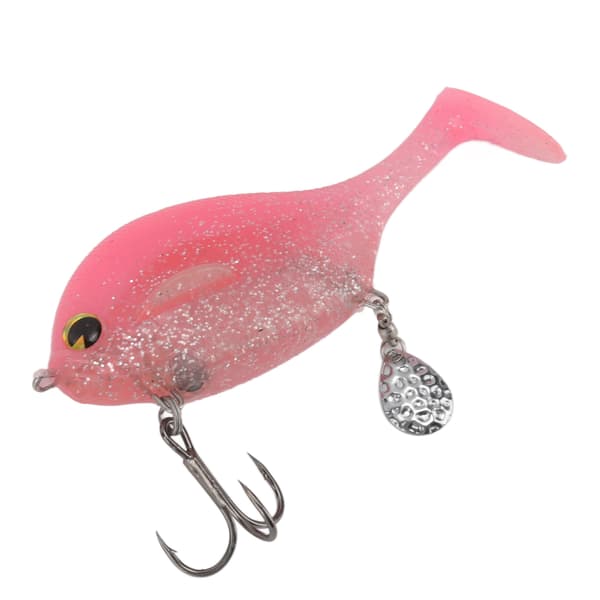 Blød PVC Fleksibel Lokkemad med Paillet til Hav og Floder, Pink Farve, 100mm