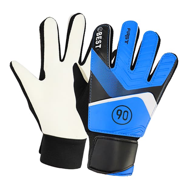 2PCS Barnmålvaktshandskar Anti-kollisionsskydd Fotboll Blå 17-18cm